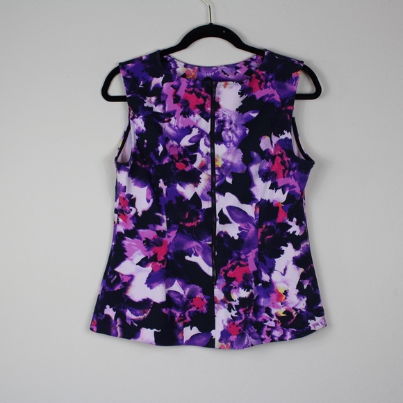 Hal Rubenstein floral tank top with zipper - Picture 2 of 2